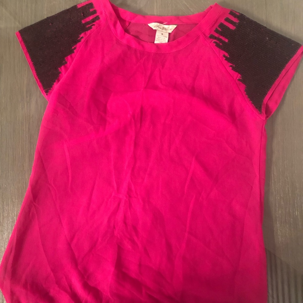 hot pink sequin mesh top💗